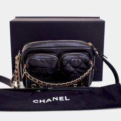 Pre Owned Chanel Small Calfskin Quilted Camera Case