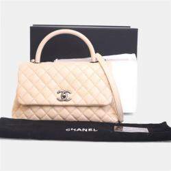 Pre Owned Chanel Medium Caviar Coco Handle Bag