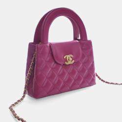 Pre Owned Chanel Nano Crinkled Calfskin Kelly Shopper