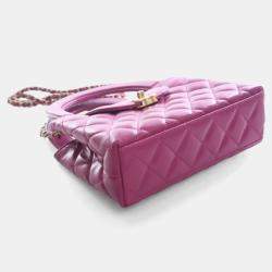Pre Owned Chanel Nano Crinkled Calfskin Kelly Shopper