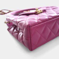 Pre Owned Chanel Nano Crinkled Calfskin Kelly Shopper