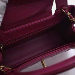 Pre Owned Chanel Nano Crinkled Calfskin Kelly Shopper
