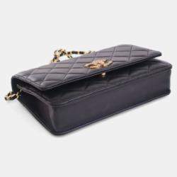 Pre Owned Chanel Lambskin Crystal CC Wallet On Chain
