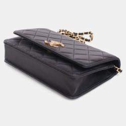 Pre Owned Chanel Lambskin Crystal CC Wallet On Chain