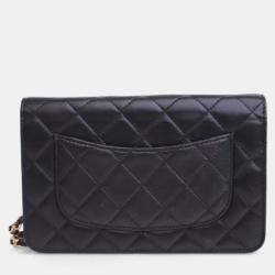 Pre Owned Chanel Lambskin Crystal CC Wallet On Chain