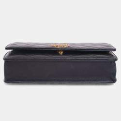 Pre Owned Chanel Lambskin Crystal CC Wallet On Chain