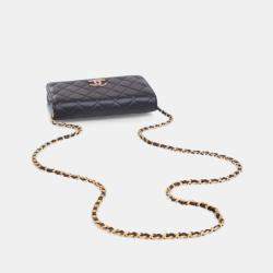 Pre Owned Chanel Lambskin Crystal CC Wallet On Chain