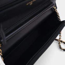 Pre Owned Chanel Lambskin Crystal CC Wallet On Chain