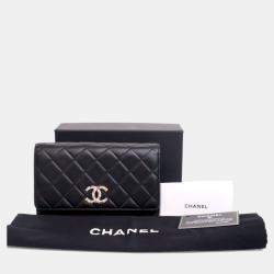 Pre Owned Chanel Lambskin Crystal CC Wallet On Chain