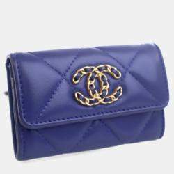 Pre Owned Chanel Lambskin 19 Flap Card Holder