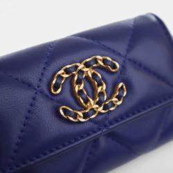 Pre Owned Chanel Lambskin 19 Flap Card Holder