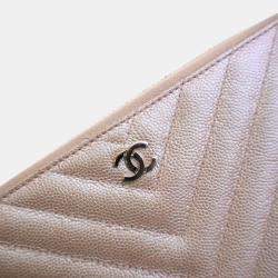Pre Owned Chanel Caviar CC Long Zip Wallet