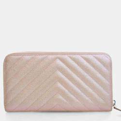 Pre Owned Chanel Caviar CC Long Zip Wallet