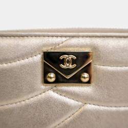 Pre Owned Chanel Lambskin CC Zip Wallet
