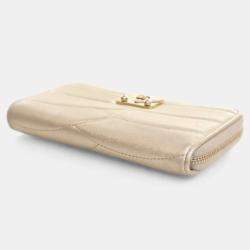 Pre Owned Chanel Lambskin CC Zip Wallet