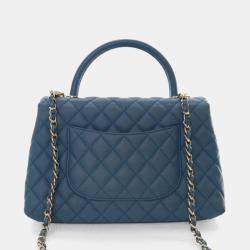 Pre Owned Chanel Medium Caviar Coco Handle Bag