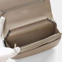 Pre Owned Chanel Lambskin Boy Wallet On Chain (WOC)