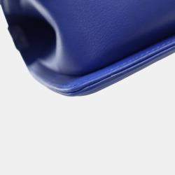 Pre Owned Chanel Medium Blue Tweed Boy Bag