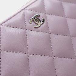 Pre Owned Chanel Lambskin Classic Long Zip Wallet