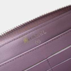 Pre Owned Chanel Lambskin Classic Long Zip Wallet