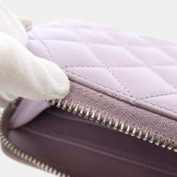 Pre Owned Chanel Lambskin Classic Long Zip Wallet