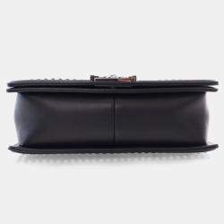 Pre Owned Chanel Medium Tweed Pearl Embellished Boy Bag
