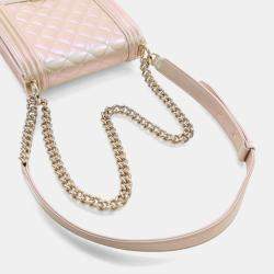 Pre Owned Chanel Iridescent Calfskin North South Boy Flap Bag