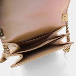Pre Owned Chanel Iridescent Calfskin North South Boy Flap Bag