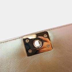 Pre Owned Chanel Iridescent Calfskin North South Boy Flap Bag