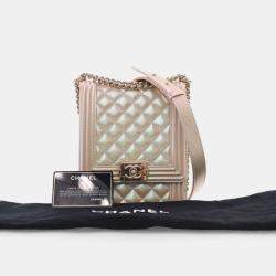 Pre Owned Chanel Iridescent Calfskin North South Boy Flap Bag