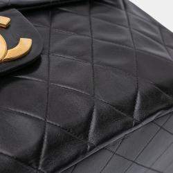 Pre Owned Chanel Black Maxi XL Classic Lambskin Single Flap