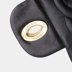 Pre Owned Chanel Black Maxi XL Classic Lambskin Single Flap