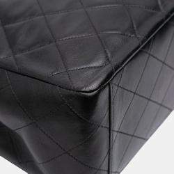 Pre Owned Chanel Black Maxi XL Classic Lambskin Single Flap