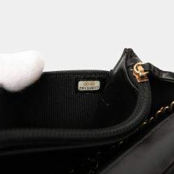 Pre Owned Chanel Black Lambskin Pyramid Wallet On Chain