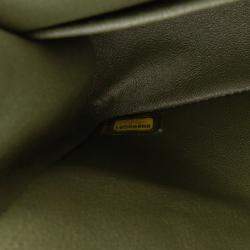 Pre Owned Chanel Green Medium Classic Tricolor Lambskin Double Flap