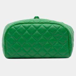 Pre Owned Chanel Green Small Lambskin Urban Spirit Backpack