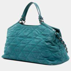 Pre Owned Chanel Blue Small Iridescent Calfskin Sea Hit Tote