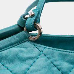 Pre Owned Chanel Blue Small Iridescent Calfskin Sea Hit Tote