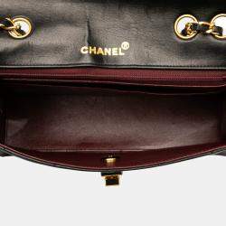 Pre Owned Chanel Black Medium Quilted Lambskin Mademoiselle Single Flap