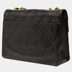 Pre Owned Chanel Black Medium Quilted Lambskin Mademoiselle Single Flap