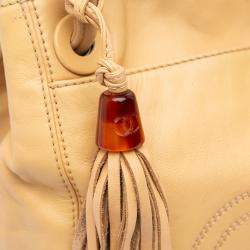 Pre Owned Chanel Brown Lambskin CC Tassel Shoulder Bag