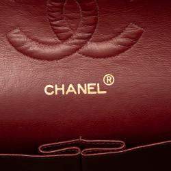 Pre Owned Chanel Black Medium Classic Lambskin Double Flap