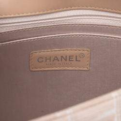 Pre Owned Chanel Beige Medium New Travel Line Nylon Single Flap