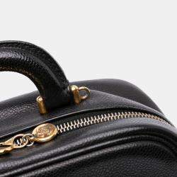 Pre Owned Chanel Black CC Caviar Vanity Case
