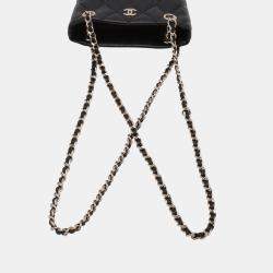 Pre Owned Chanel Black Mini Quilted Caviar Shoulder Bag