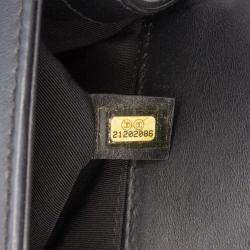 Pre Owned Chanel Black Medium Quilted Calfskin Whipstitch Chain Around Boy Top Handle Flap