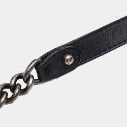 Pre Owned Chanel Black Medium Quilted Calfskin Whipstitch Chain Around Boy Top Handle Flap