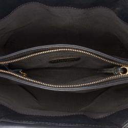 Pre Owned Chanel Black CC Lambskin Tortoise Top Handle Tote