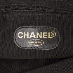 Pre Owned Chanel Black CC Lambskin Tortoise Top Handle Tote