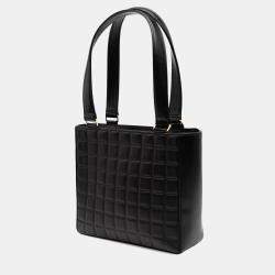 Pre Owned Chanel Black Chocolate Bar Lambskin Shoulder Bag